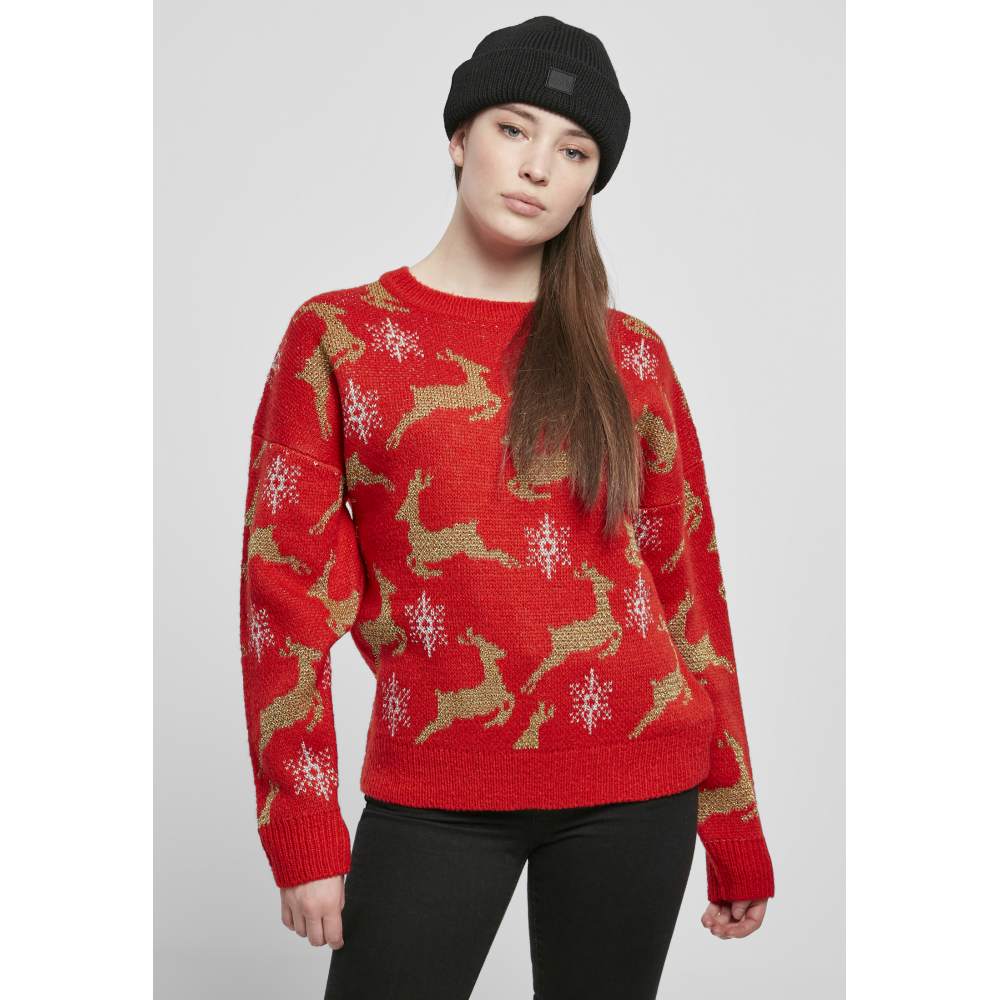 Urban Classics - Oversized Christmas sweater - Red